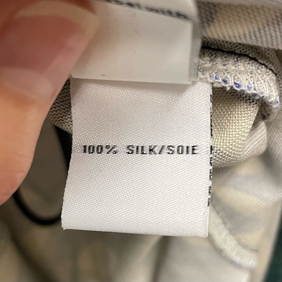 Diane Von Furstenburg DVF Blue Kaden Rivera Buds Leaf Silk Dress Size 8 - Picture 14 of 14